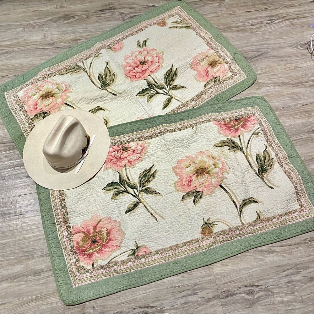 Quilted Large Pillow covers w prairie farmhouse shabby chic vibe